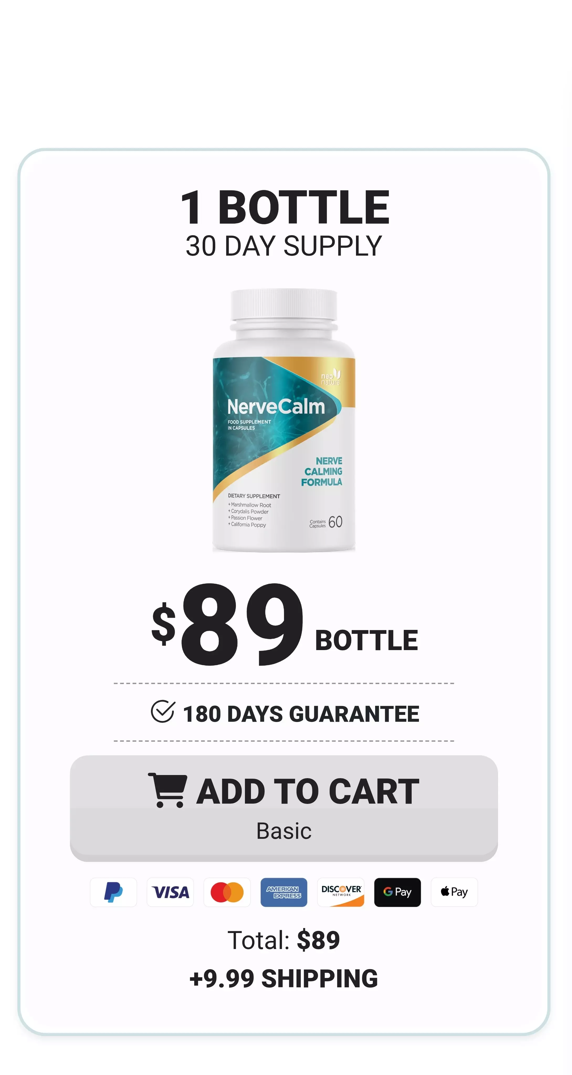 NerveCalm™ 1 bottle pricing